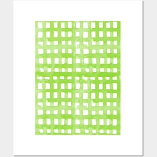 Watercolor grid - baby green Posters and Art